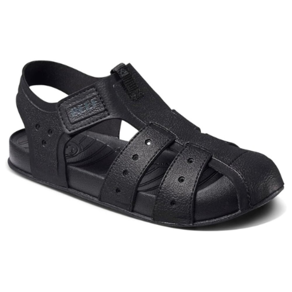 REEF Kids' Water Beachy Fisherman Sandal, Adjustable Straps Size 3 BLACK